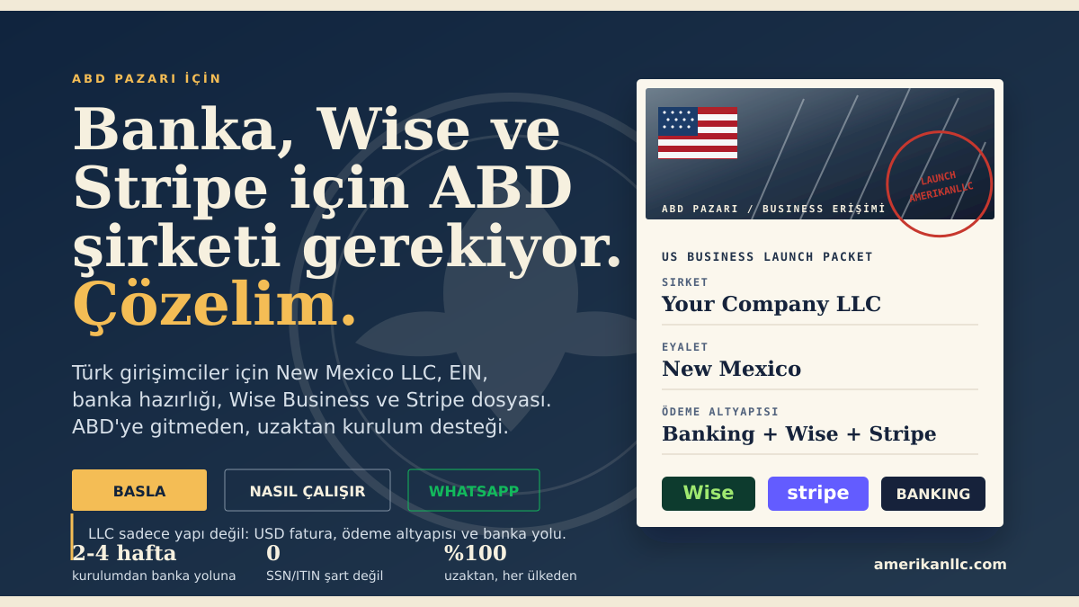 Wise, Stripe ve ABD LLC ödeme altyapısı